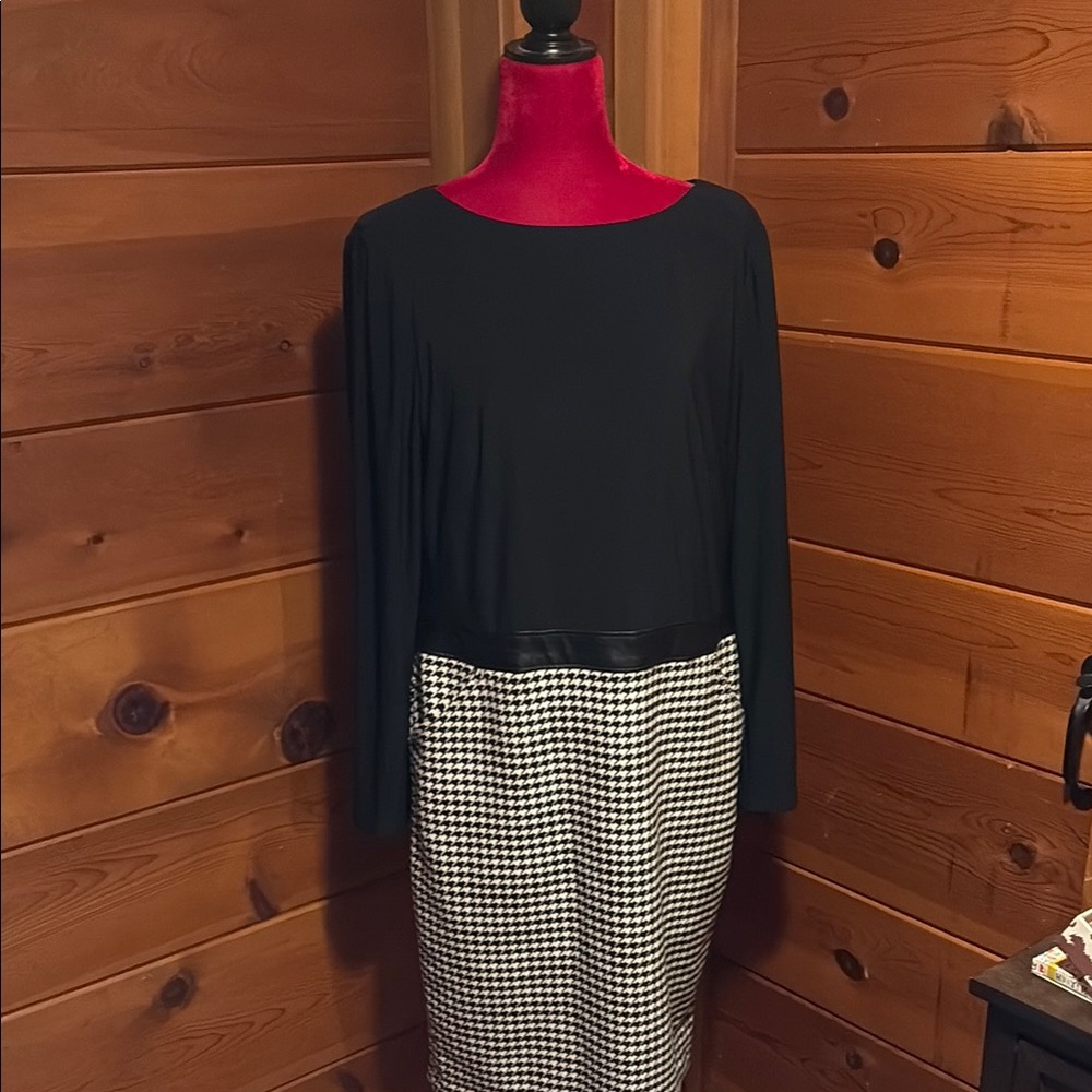 Ralph Lauren Black Top with Houndstooth dress